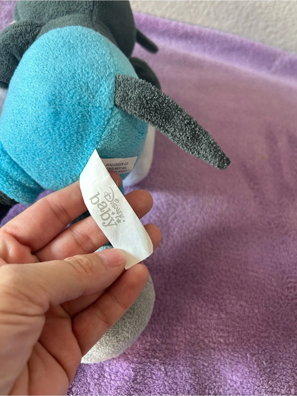 Disney Baby Mickey Mouse Plush Stuffed Animal Toy Cuddle Lovey Blue Gray